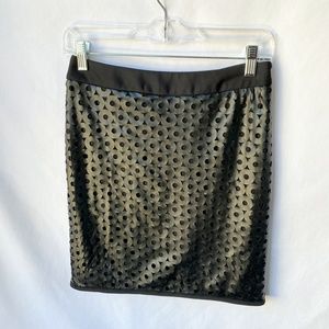 Vegan Faux Leather Cutout Skirt